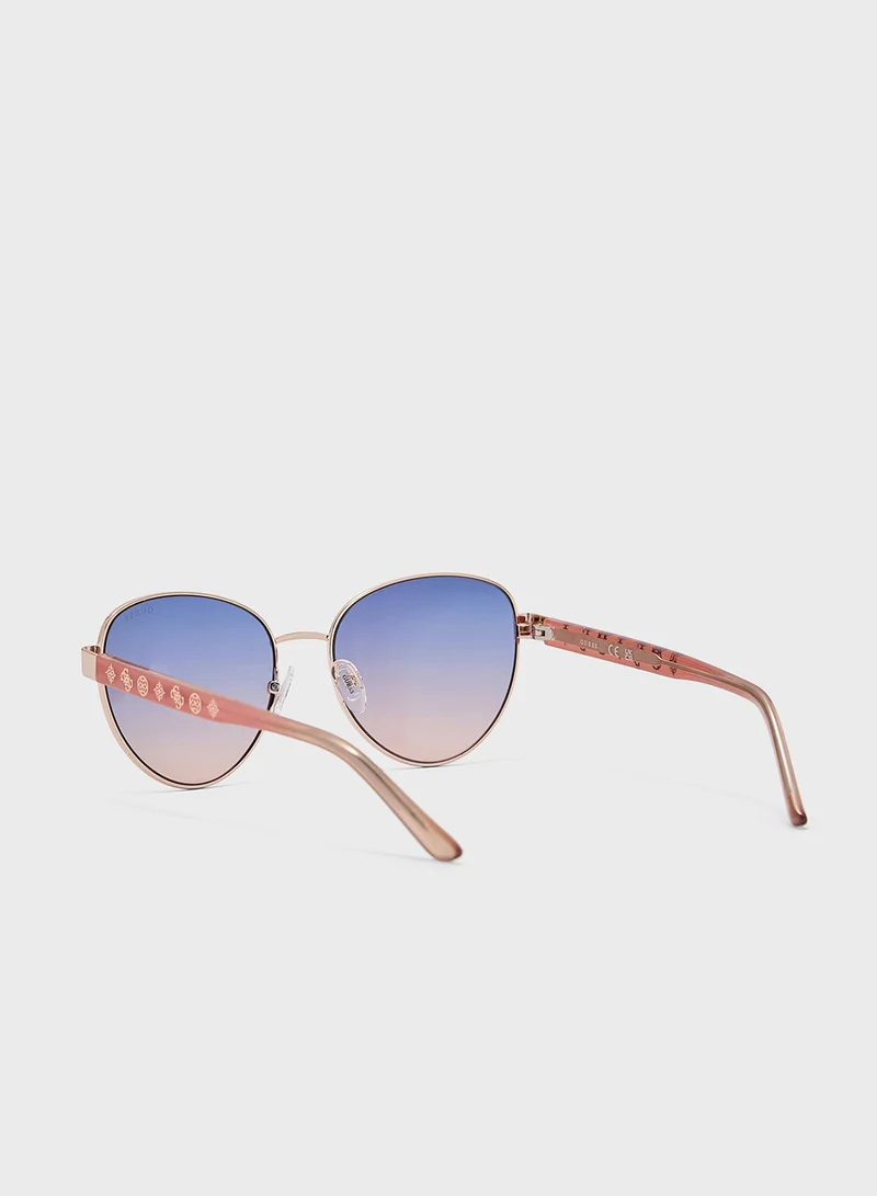 جس Uv-Protected Avitor Sunglasses