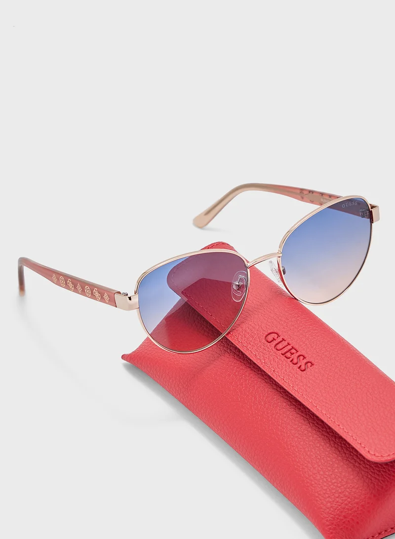 جس Uv-Protected Avitor Sunglasses