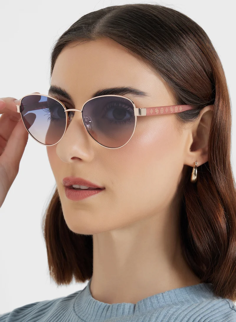 جس Uv-Protected Avitor Sunglasses
