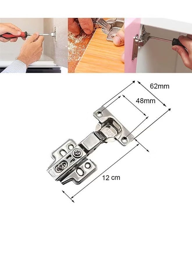 6 Pcs Kitchen Soft Close Cabinet Door Hinges, Stainless Concealed Kitchen Cabinet Hinges Hardware Accessories for Cabinets, Wardrobes and Bookcases, Silver - Image 3