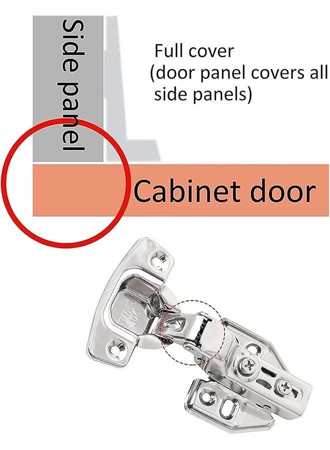 6 Pcs Kitchen Soft Close Cabinet Door Hinges, Stainless Concealed Kitchen Cabinet Hinges Hardware Accessories for Cabinets, Wardrobes and Bookcases, Silver - Image 4