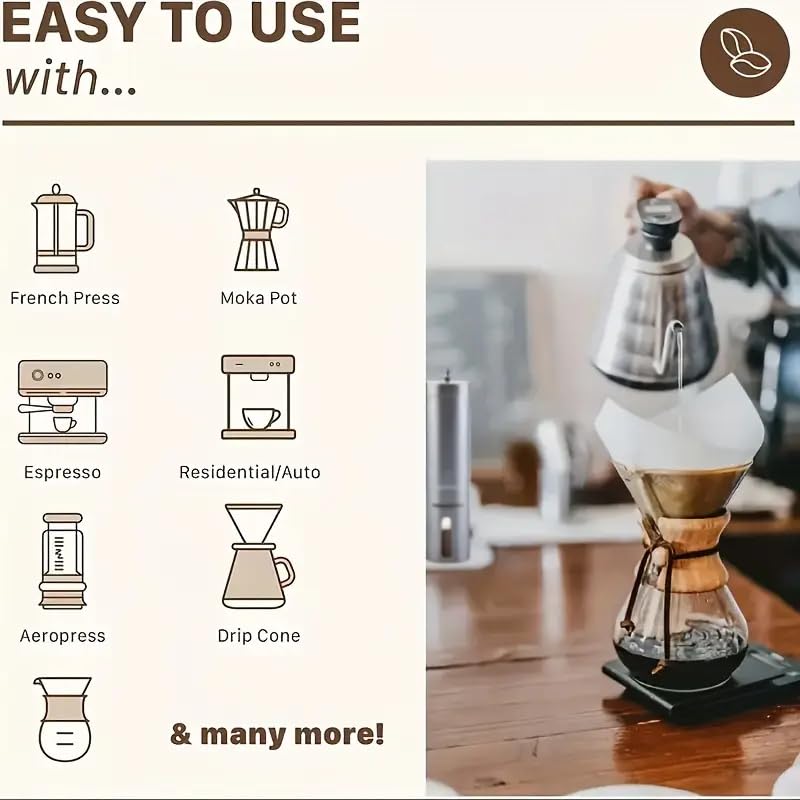LEKORED Manual Coffee Grinder with Removable Handle 18 Adjustable Settings Stainless Steel Body Tooth Handle No Power Whole Bean Drip Coffee Espresso Pack of 1 Silver - Image 2