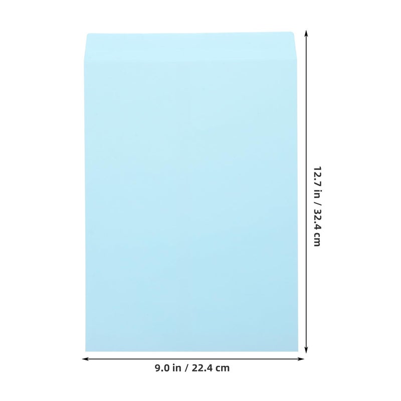 Thickened Self Seal Mailing Envelopes 15pcs Light Blue File Bags for Office School Document Storage - Image 3