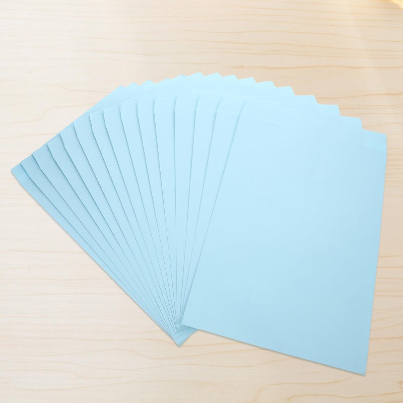 Thickened Self Seal Mailing Envelopes 15pcs Light Blue File Bags for Office School Document Storage - Image 5