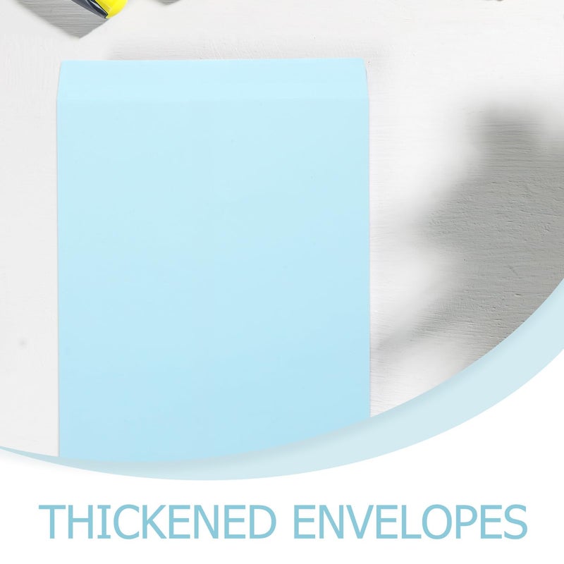 Thickened Self Seal Mailing Envelopes 15pcs Light Blue File Bags for Office School Document Storage - Image 4