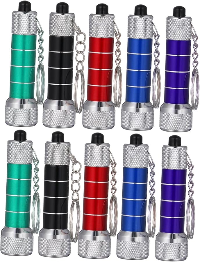 10 قطعة مصباح يدوي صغير لسلسلة المفاتيح LED، مصنوع من مادة متينة، هدايا طوارئ لعيد الميلاد - Image 2