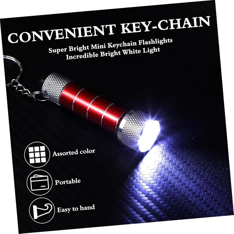 10 قطعة مصباح يدوي صغير لسلسلة المفاتيح LED، مصنوع من مادة متينة، هدايا طوارئ لعيد الميلاد - Image 4
