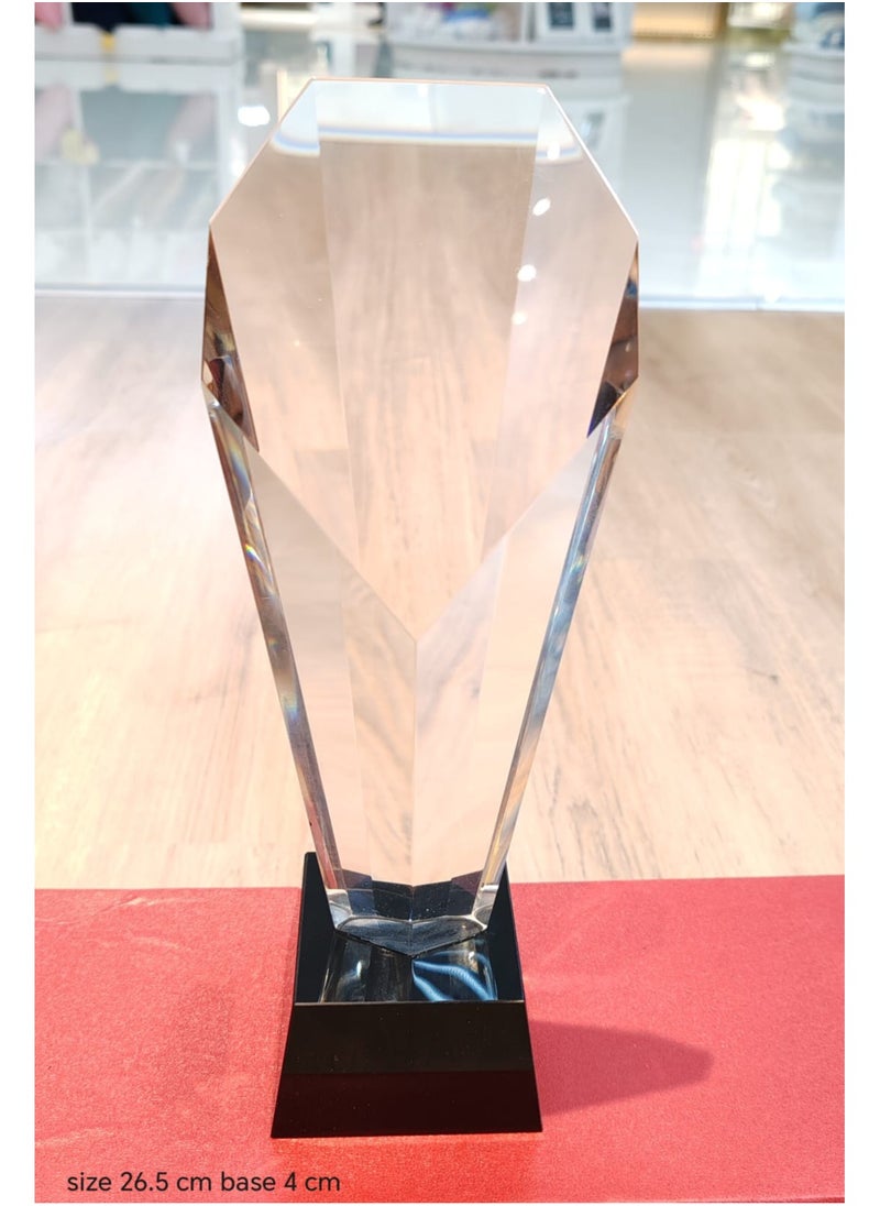 giftex - Heptagonal Shaped Crystal Trophy Award with Black Base - Image 1