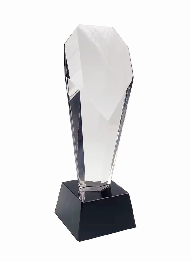 giftex - Heptagonal Shaped Crystal Trophy Award with Black Base - Image 1