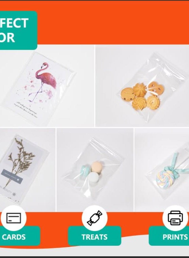 iMailer 200 Pcs -4" x 6" Clear Plastic Cellophane Bags-1.4 mils Thick Self Sealing Cello Bags for Bakery, Cookies, Photo,Prints, A1 Cards, Envelopes - Image 4