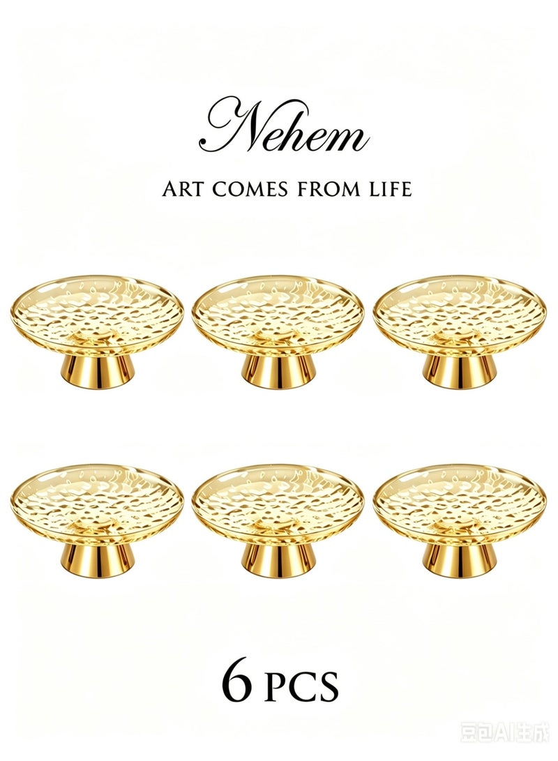 nehem 6 PCS Clear Serving Tray, Serving Plate, Elegant Polka Dot Pattern Clear Trays, Spill-Proof Tray, Decorative Serving Tray for Candy, Fruit, Nuts & Desserts - Image 1