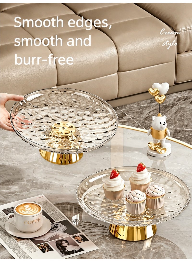 nehem 6 PCS Clear Serving Tray, Serving Plate, Elegant Polka Dot Pattern Clear Trays, Spill-Proof Tray, Decorative Serving Tray for Candy, Fruit, Nuts & Desserts - Image 4