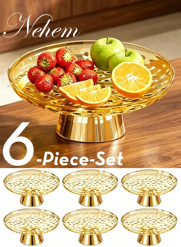 nehem 6 PCS Clear Serving Tray, Serving Plate, Elegant Polka Dot Pattern Clear Trays, Spill-Proof Tray, Decorative Serving Tray for Candy, Fruit, Nuts & Desserts - Image 1