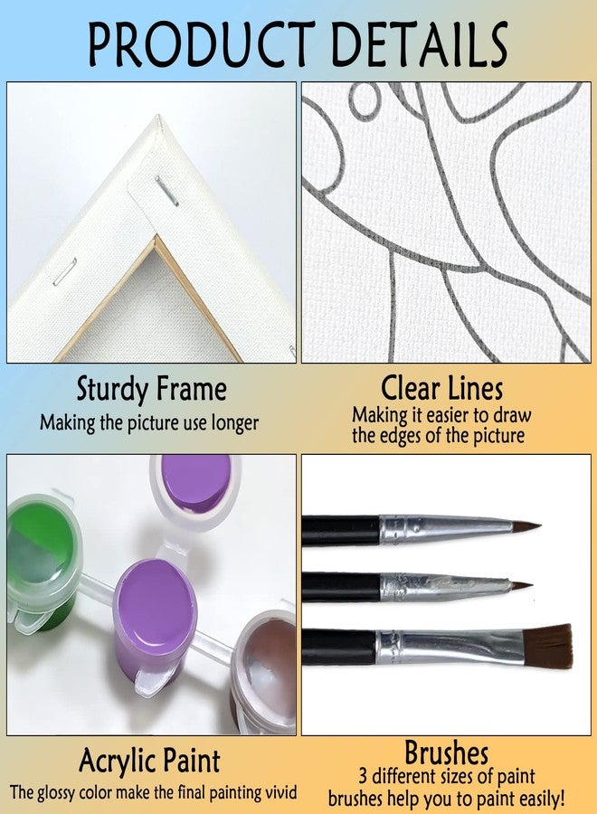 Nuberlic Date Night Sip and Paint Kit for Adults Pre Drawn Canvas to Paint for Adults Valentines Couples Painting kit Date Night Party Supplies Afro King Queen 2 Pack 8x10in - Image 3