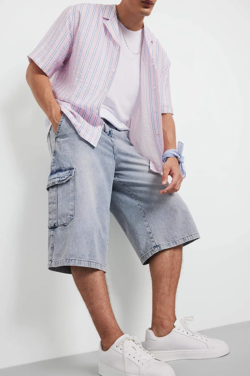 DeFacto Cotton Denim Bermuda Jorts