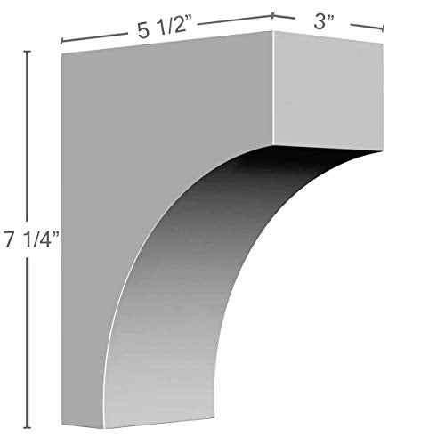 Ekena Millwork BKT03X05X07ST 3-Inch W x 5 1/2-Inch D x 7 1/4-Inch H Stockport Bracket - Image 2
