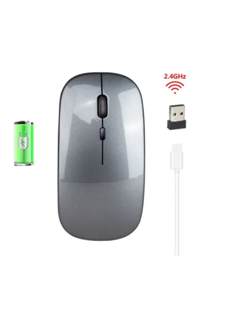 HXSJ M80 2.4 Ghz Wireless 1600Dpi Three Speed Adjustable Optical Mute Mouse Grey  - Image 4