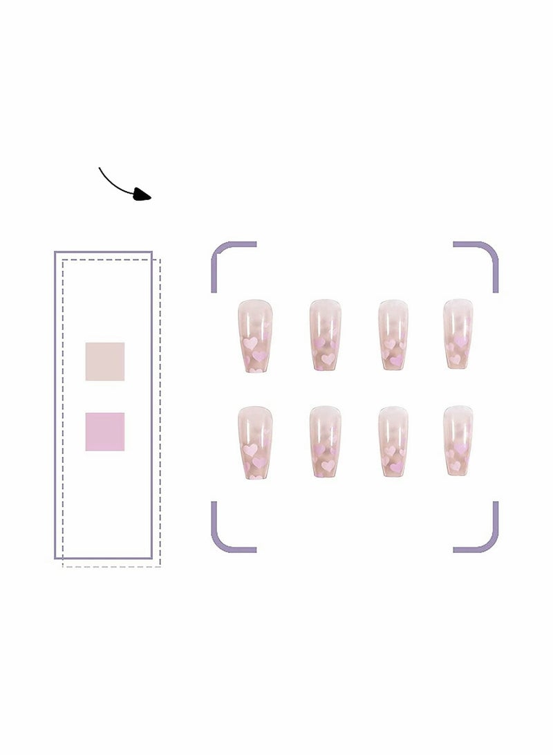 KASTWAVE 30Pcs Long Coffin Press on Nails, Black Flame Fake Nails Matte False Nails Full Cover Glossy Acrylic Nails for Women and Girls - Image 2