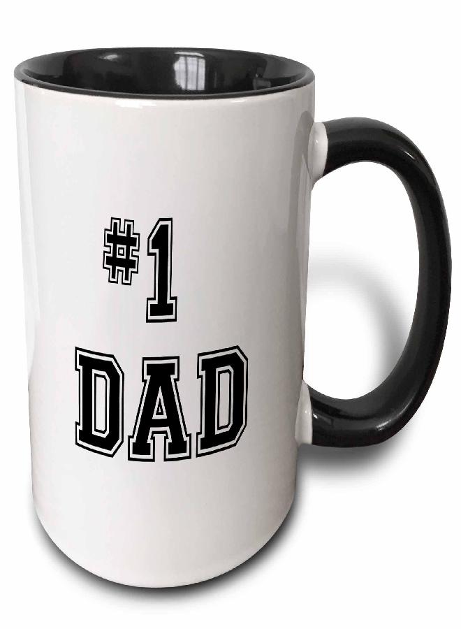 3dRose # 1 Dad Mug, 1 Count (Pack of 1), Black - Image 1