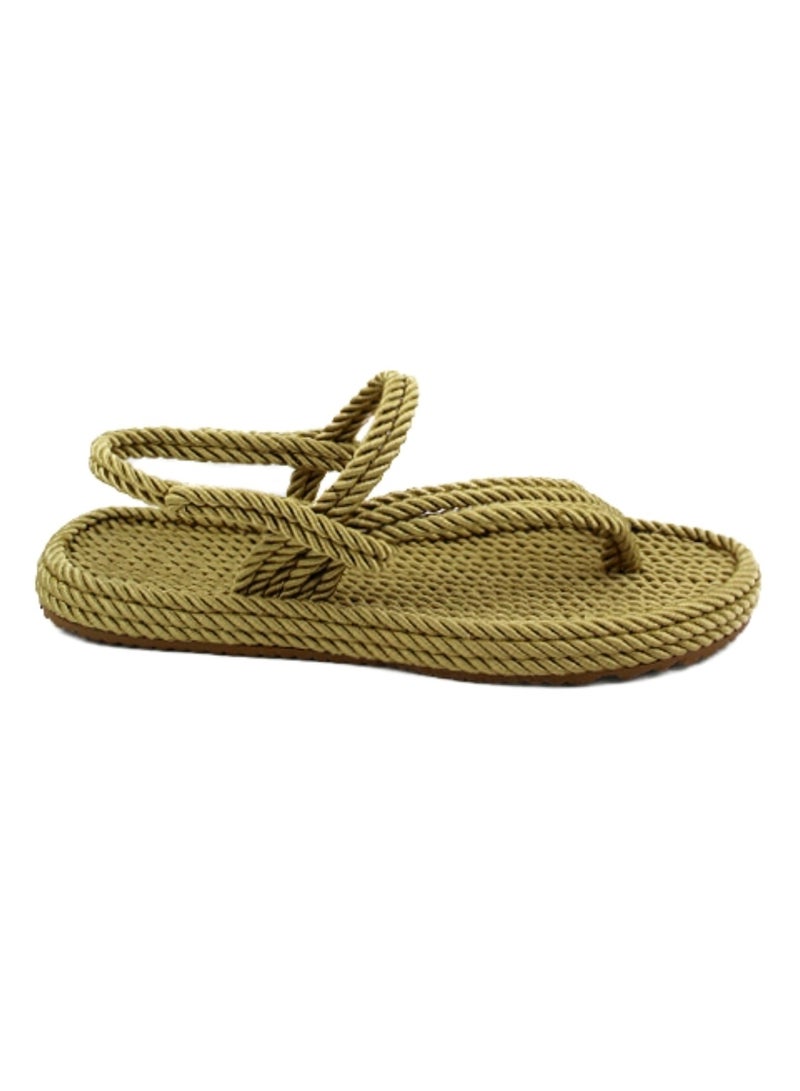 Mumka Rope Sandals Crossed-out - Pesto Beige - Image 1