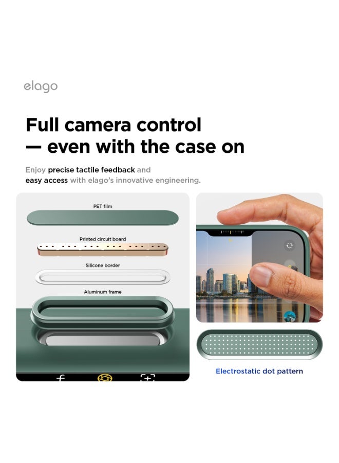Elago Magnetic Liquid Silicone for iPhone 17 Pro MAX case cover [Camera Control Button Cover] compatible with MagSafe Shockproof - Midnight Green - Image 3