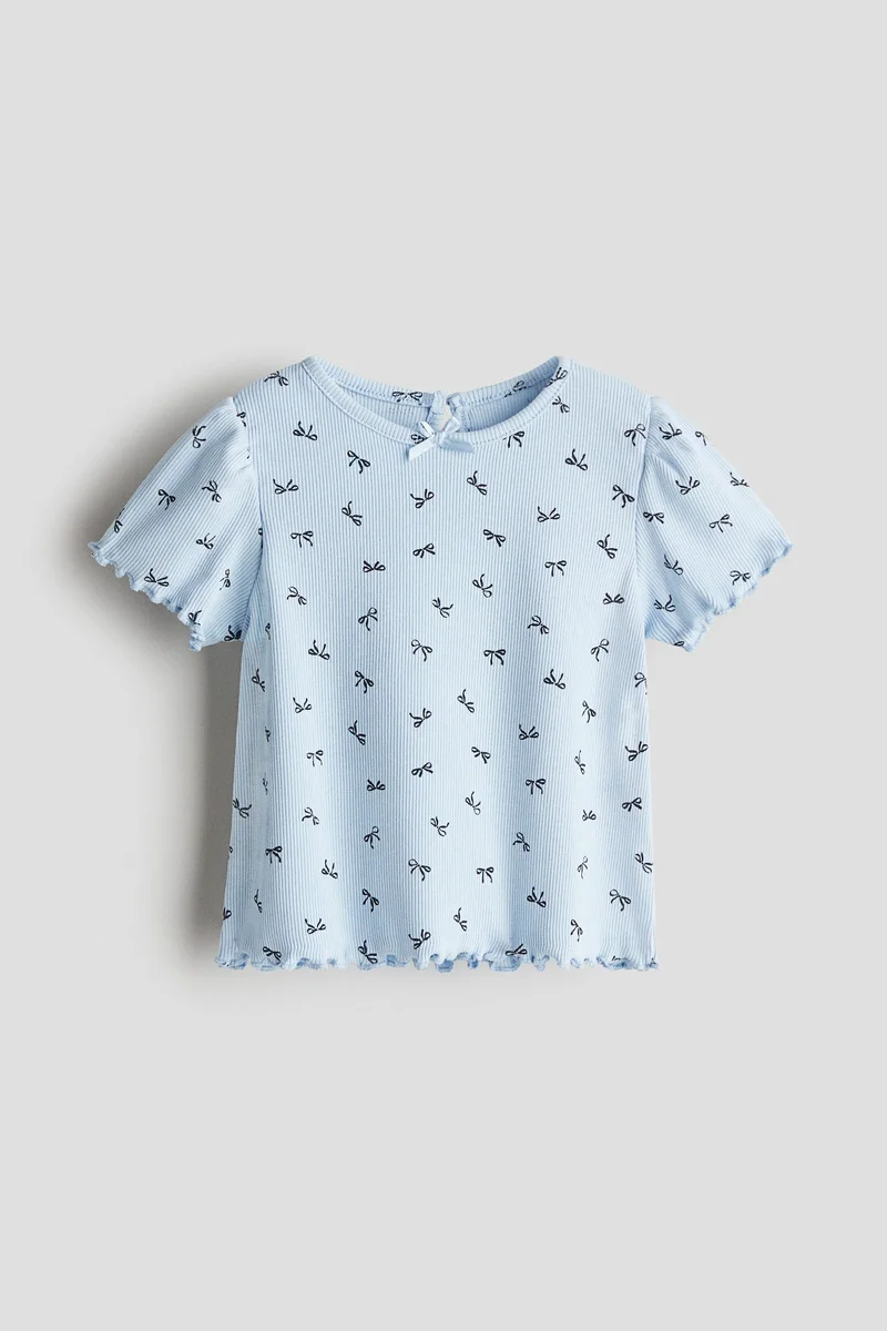 اتش اند ام بلوزة من القطن مزينة بطبعة