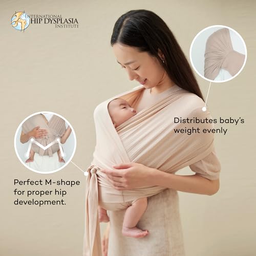Konny Baby Carrier Flex AirMesh with Head Support Adjustable Easy to Wear HandsFree Breathable Baby Wrap Sling Perfect for Newborn Babies Essentials up to 44 lbs M4XL Wood Rose - Image 3
