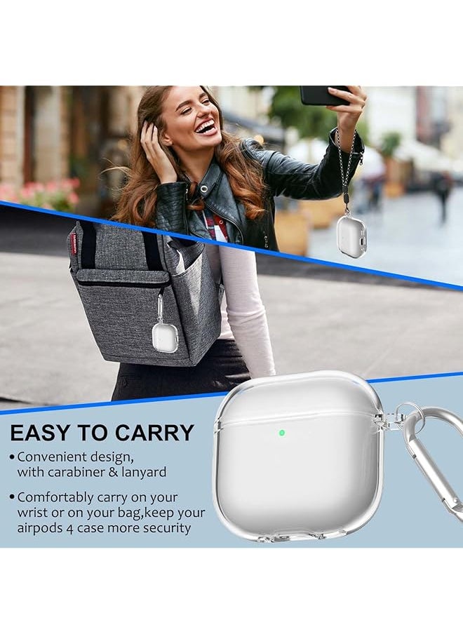 Clear Case For Airpods 4 Airpods 4Th Generation 2024 Soft Tpu Clear Airpods 4 Case Shockproof Protective Cover For Airpods 4Th Generation Case Accessories With Keychain Transparent