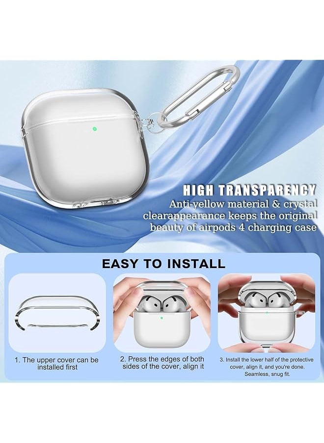 Clear Case For Airpods 4 Airpods 4Th Generation 2024 Soft Tpu Clear Airpods 4 Case Shockproof Protective Cover For Airpods 4Th Generation Case Accessories With Keychain Transparent