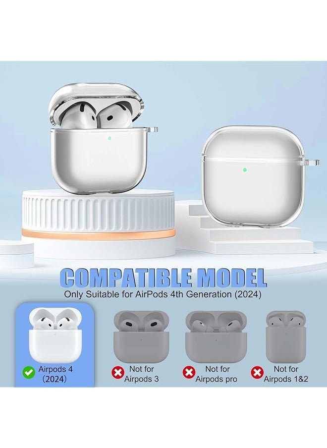 Clear Case For Airpods 4 Airpods 4Th Generation 2024 Soft Tpu Clear Airpods 4 Case Shockproof Protective Cover For Airpods 4Th Generation Case Accessories With Keychain Transparent