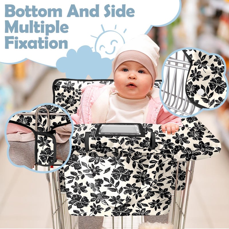 Polovillae Shopping Cart Cover for Baby Girl Boy 2-in-1 High Chair Water Resistant High Chair Cover Blue Sailboat Gender Neutral Cart Cover for Babies Padded Grocery Cart Cover for Baby - Image 3