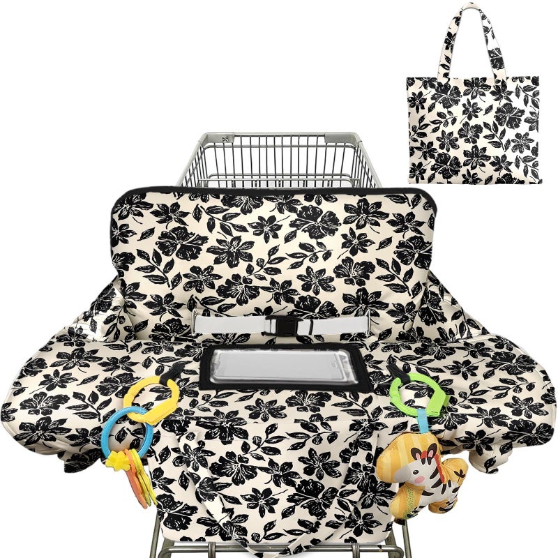 Polovillae Shopping Cart Cover for Baby Girl Boy 2-in-1 High Chair Water Resistant High Chair Cover Blue Sailboat Gender Neutral Cart Cover for Babies Padded Grocery Cart Cover for Baby - Image 1