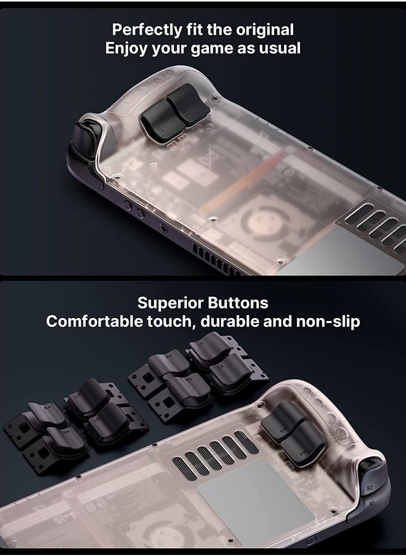 JSAUX - Transparent Back Plate Compatible for Steam Deck, DIY Replacement Shell Case Set Compatible with Steam Deck, Buttons with Three Different Heights and Feel - Image 1