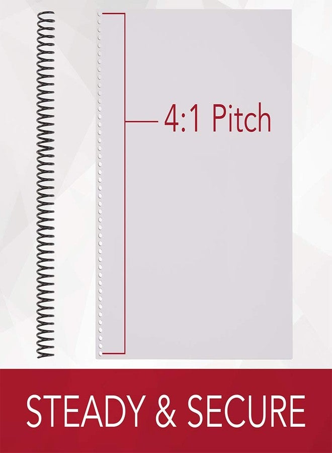 GBC Binding Spines/Spirals/Coils, 14mm, 110 Sheet Capacity, 4:1 Pitch, Color Coil, Black, 100 Pack (9665060) - Image 4