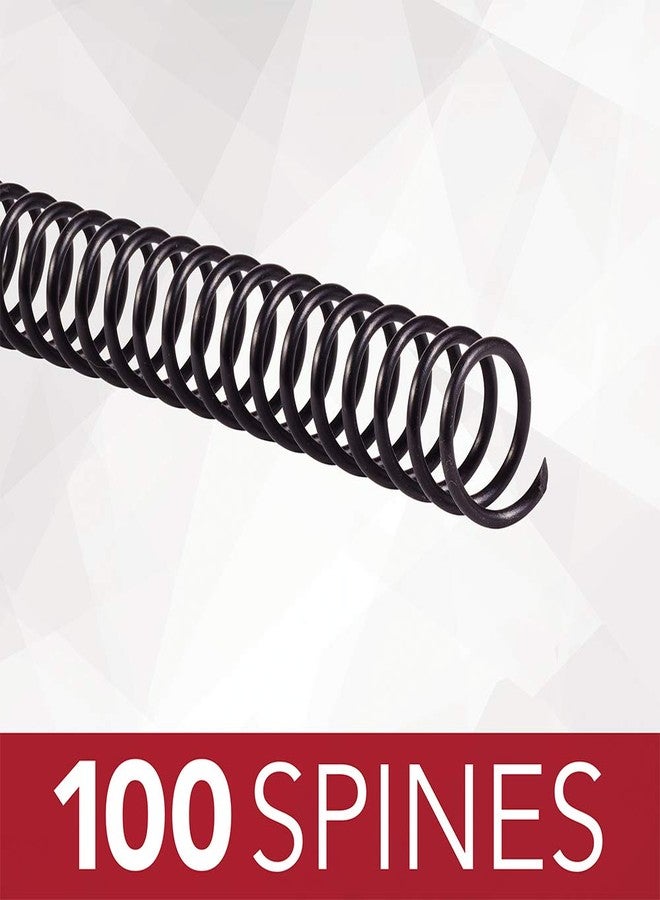 GBC Binding Spines/Spirals/Coils, 14mm, 110 Sheet Capacity, 4:1 Pitch, Color Coil, Black, 100 Pack (9665060) - Image 2