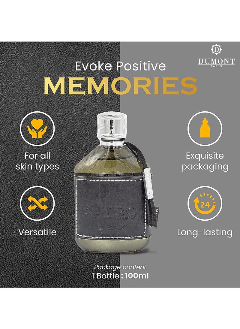 دومونت باريس نايترو بلاك - ٣.٤ أو دو بارفيوم - ٣.٤ أونصة - عطر فاخر للرجال  - Image 3