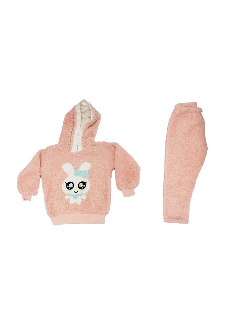 CHOiCE Girls' Kids Pajama – Adorable Furry Cat Design, Warm and Cozy Winter Sleepwear, Made from Premium Materials CODE 605