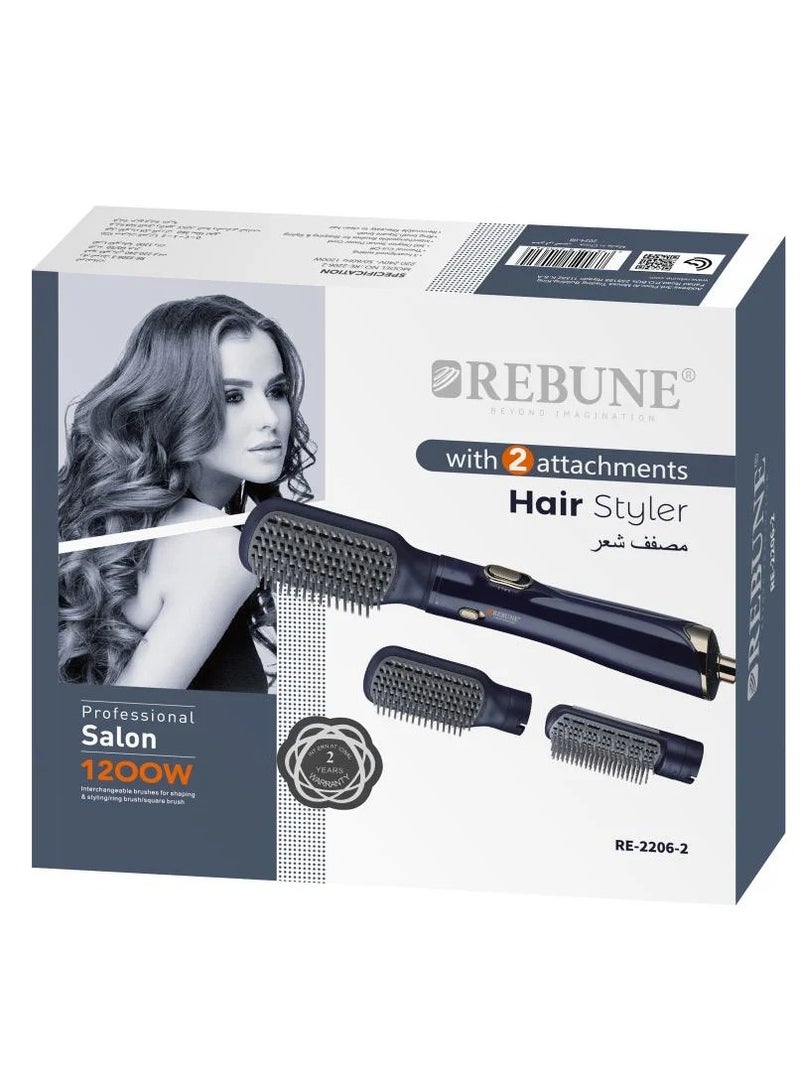 REBUNE Hair Dryer With Two Brushes RE-2206-2 - Image 1