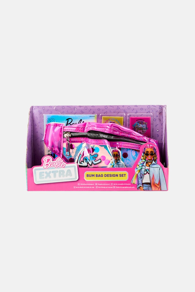 Barbie طقم حقيبة فاني باربي للبنات، وردي - Image 1