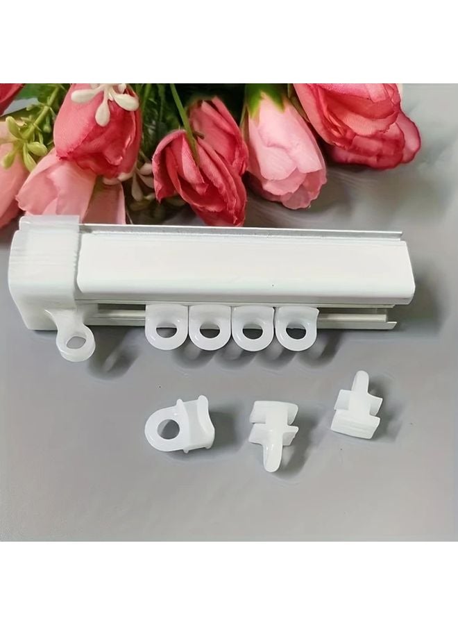 50 قطعة بكرات مسار ستارة بلاستيكية بيضاء سهلة التركيب تدحرج بسلاسة متينة - Image 3