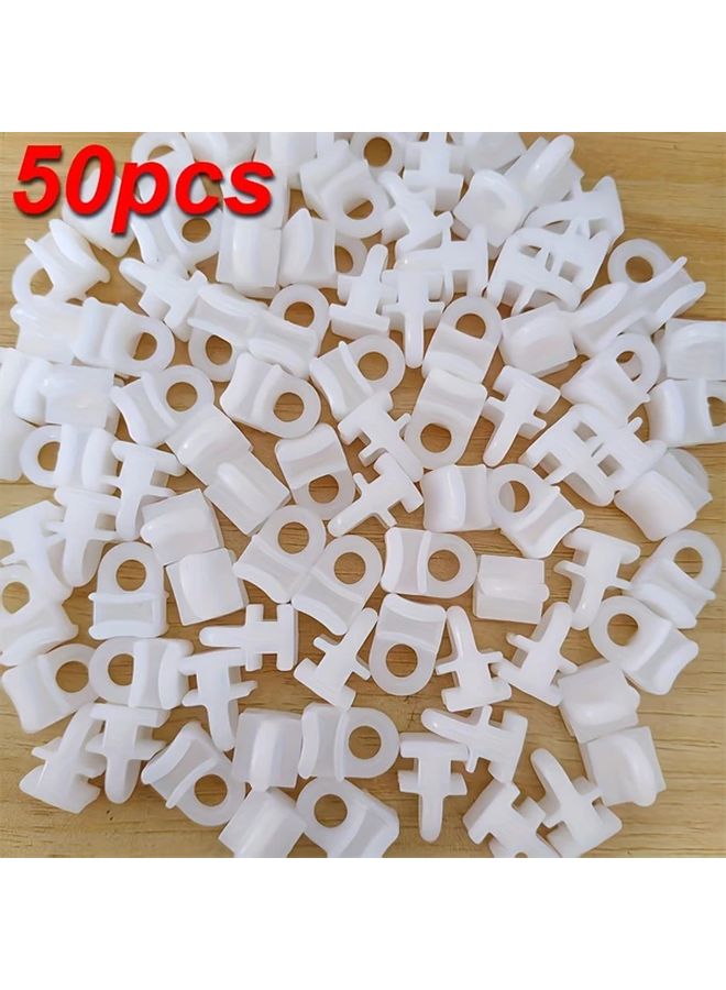 50 قطعة بكرات مسار ستارة بلاستيكية بيضاء سهلة التركيب تدحرج بسلاسة متينة - Image 1