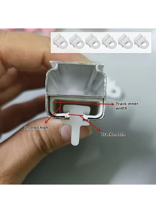 50 قطعة بكرات مسار ستارة بلاستيكية بيضاء سهلة التركيب تدحرج بسلاسة متينة - Image 5