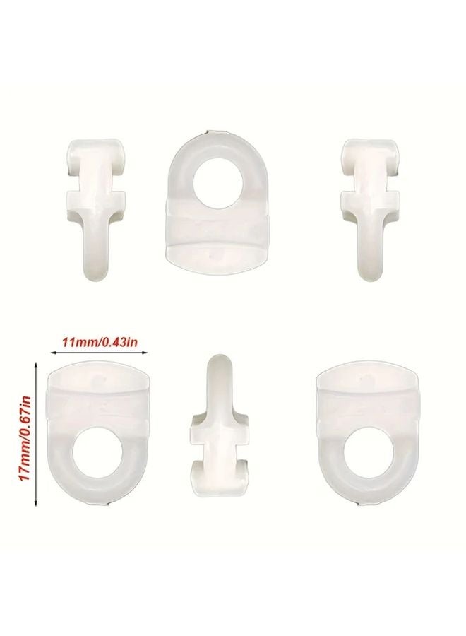 50 قطعة بكرات مسار ستارة بلاستيكية بيضاء سهلة التركيب تدحرج بسلاسة متينة - Image 4