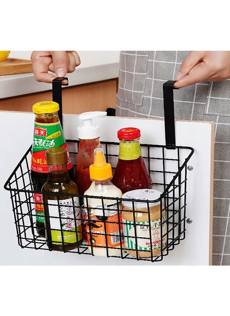 DubaiGallery 1pc Classic Style Metal Over-the-Door Hanging Storage Basket, No-Drill Installation, Multipurpose Organizer for Dorm and Bedroom, Ideal for Bathroom Essentials and Miscellaneous Items  - Image 2