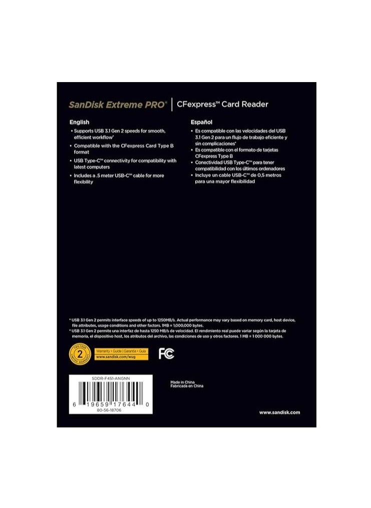Generic - Sandisk Extreme Pro Cfexpress Card Reader - Sddr-F451-Gngnn - Image 1