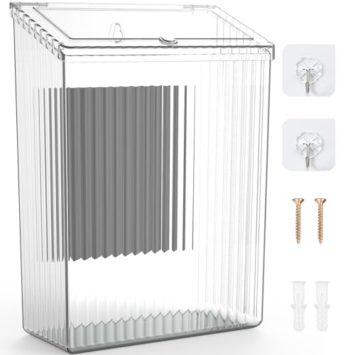 Sealegend Magnetic Slim Trash Can Wastebasket with Lid, Lint Bin, Storage Bins Perfect for Kitchen, Fridge, Cabinet, Bathroom, Laundry Room Organization, Clear - Image 1