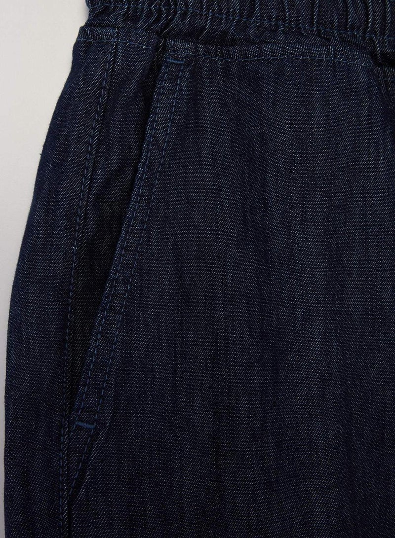trendyol Navy Blue Elastic Waist Baggy Summer Men's Jeans - Image 5