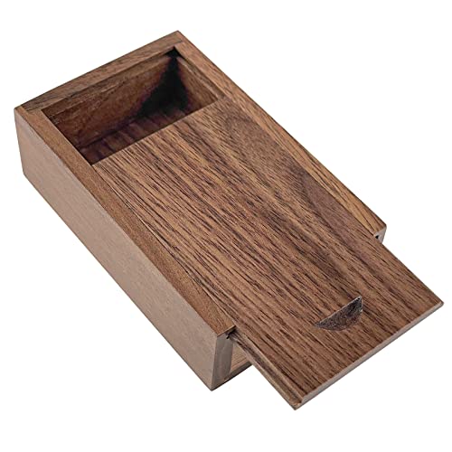 JBOS Wood Gift Box with Sliding Top, Discrete Sliding-Lid Wooden Boxes USB Box for Friends/Business Partners/Photographers/Clients (Walnut Wood, 3.15x2x0.98inch) - Image 1