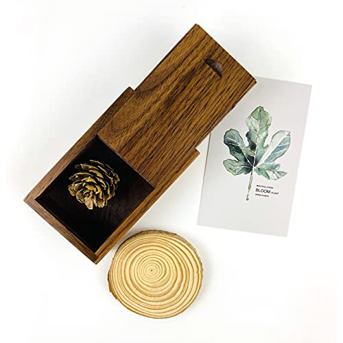 JBOS Wood Gift Box with Sliding Top, Discrete Sliding-Lid Wooden Boxes USB Box for Friends/Business Partners/Photographers/Clients (Walnut Wood, 3.15x2x0.98inch) - Image 2