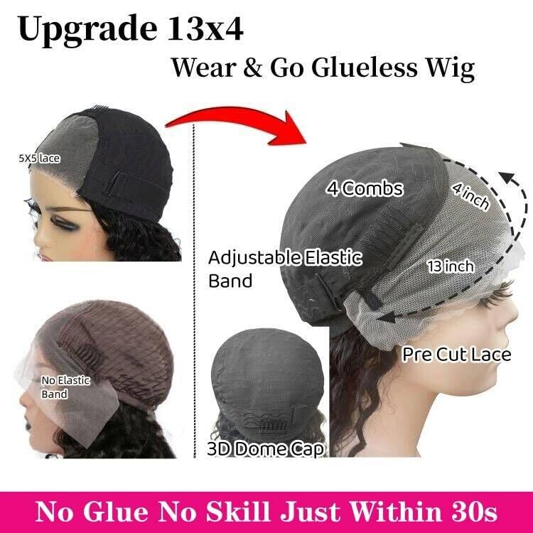 SODLIS Wear and Go Glueless Bob Wig Human Hair Pre Plucked Pre Cut 13x4 Deep Curly Lace Front Wigs Human Hair For Black Women No Glue Upgraded Glueless Short Curly Bob Human Hair Wig 150% Density (12 Inch) - Image 2
